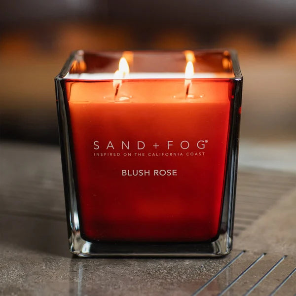 Sand + Fog 57oz Square Candle with Rubber Wooden Lid, Assorted Scents